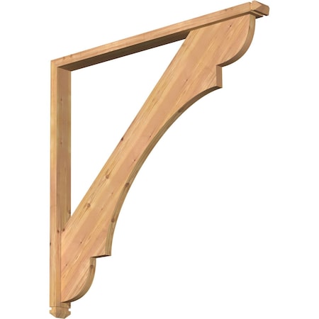 Olympic Arts And Crafts Smooth Bracket W/ Offset Brace, Western Red Cedar, 3 1/2W X 44D X 44H